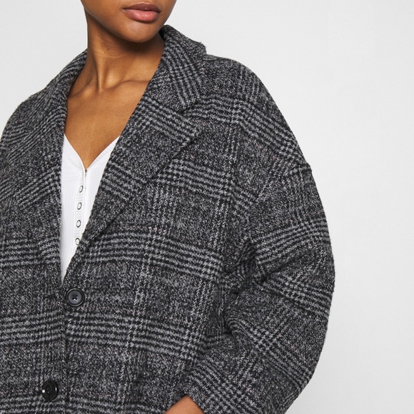 New Levi’s Wool Plaid Design Cocoon Classic Relaxed Fit Coat - Picture 8 of 14